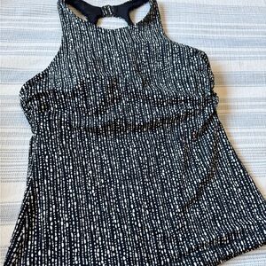 Athleta Black Graphic Cutout Tank Top